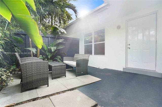 view of patio with an outdoor living space