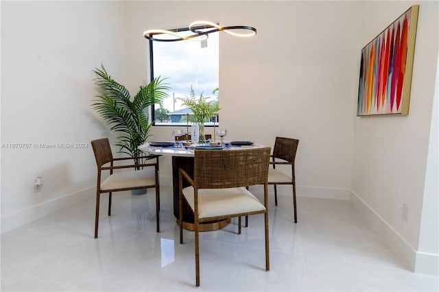 view of tiled dining space