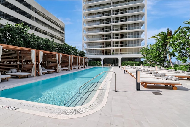 view of pool with a patio area