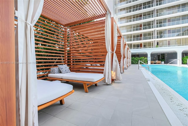 view of pool featuring a patio area