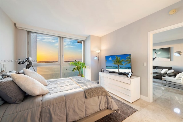 bedroom featuring radiator heating unit