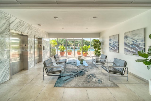 lobby with a sunroom