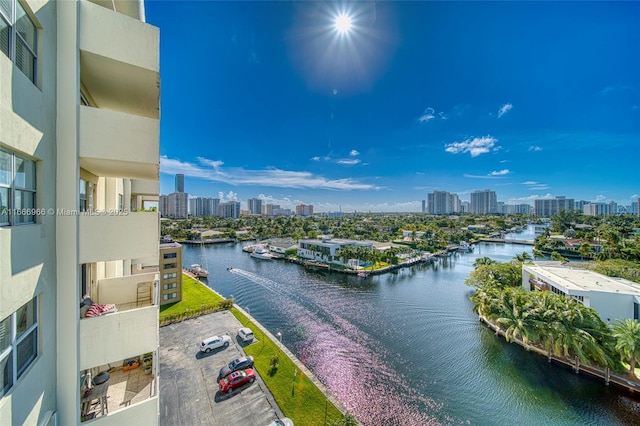 property view of water with a view of city