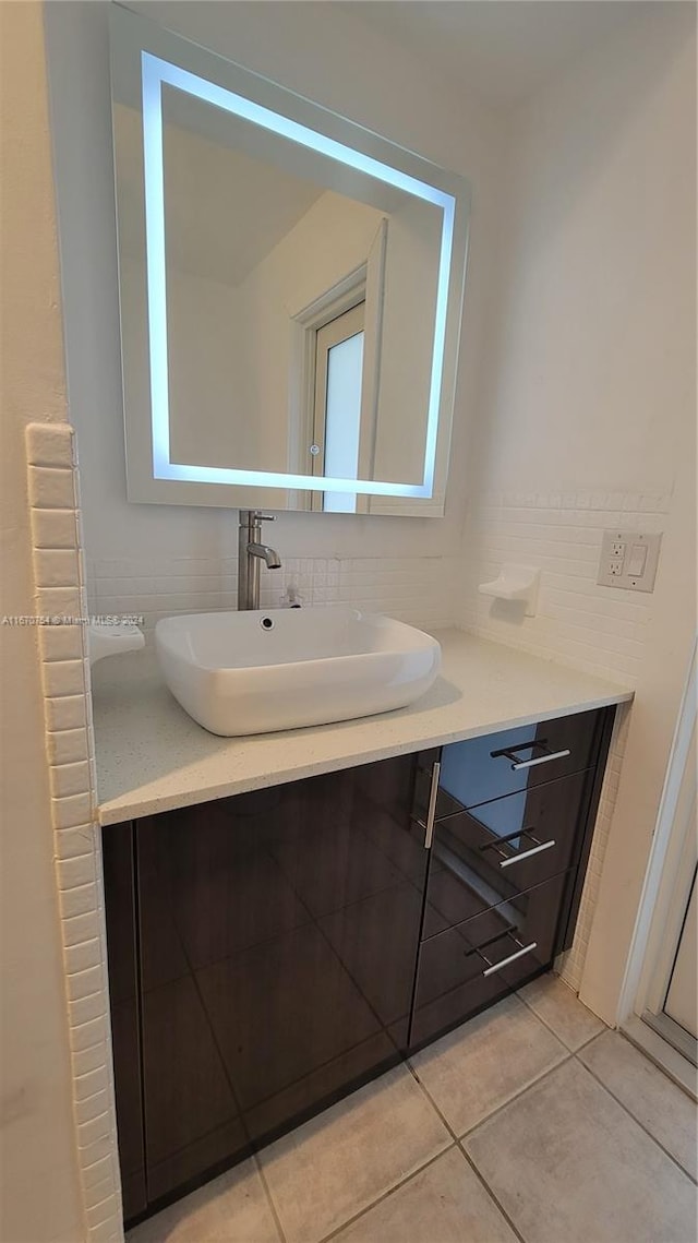 bathroom featuring vanity and tile patterned floors