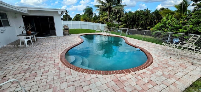 view of pool with a patio area