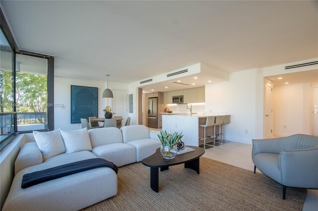 150 Sunrise Dr Unit 4B, Key Biscayne, FL 33149 - living room featuring recessed lighting