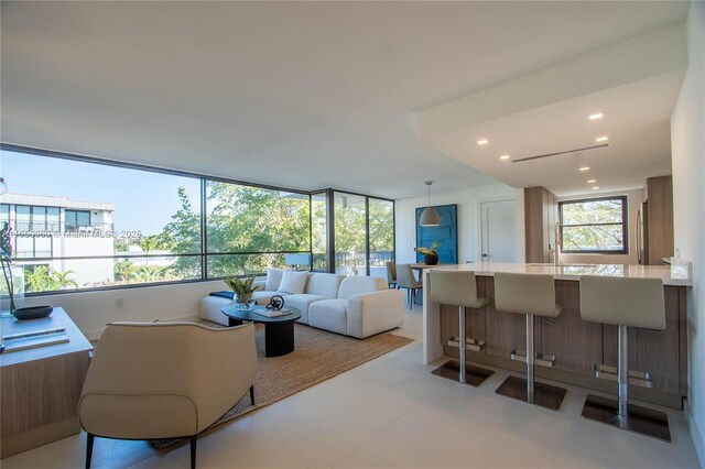 150 Sunrise Dr Unit 4B, Key Biscayne, FL 33149 - living area with plenty of natural light and recessed lighting