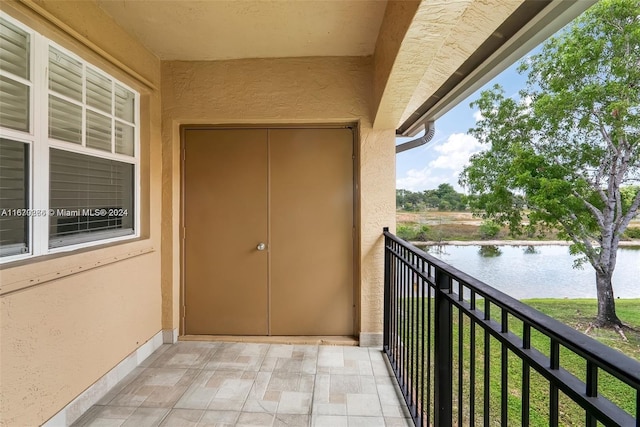 balcony with a water view