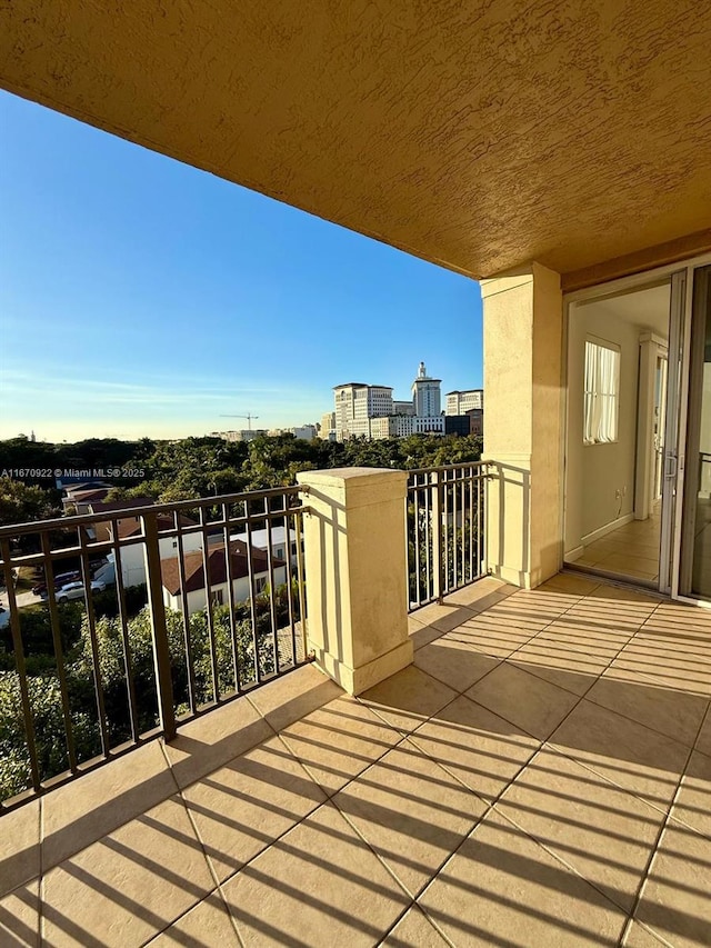 balcony featuring a view of city