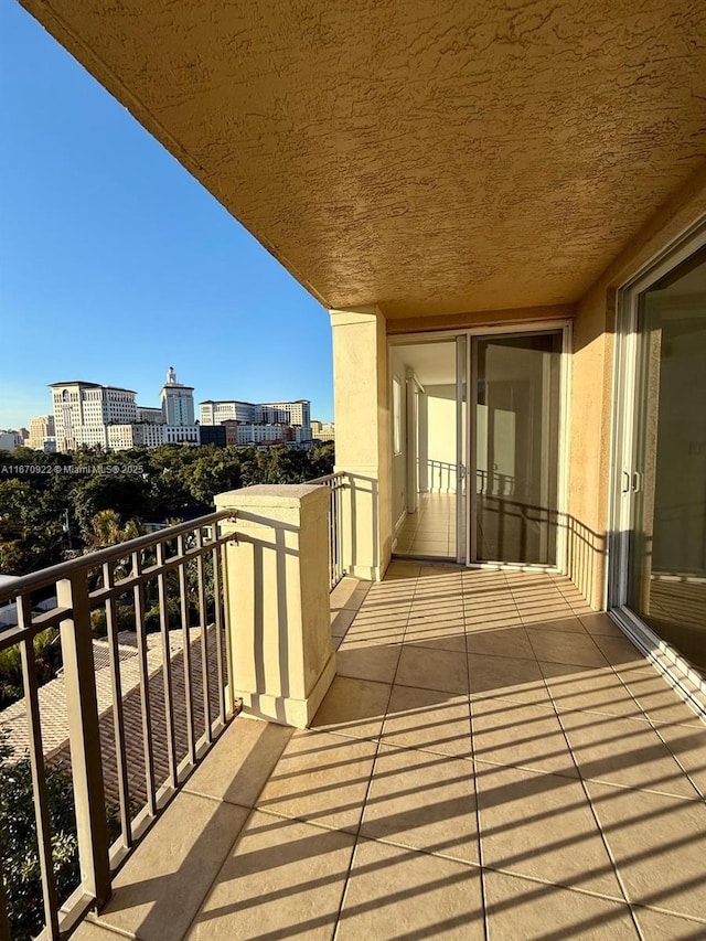 balcony featuring a city view