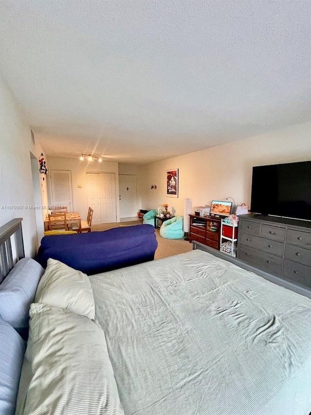 bedroom featuring a textured ceiling