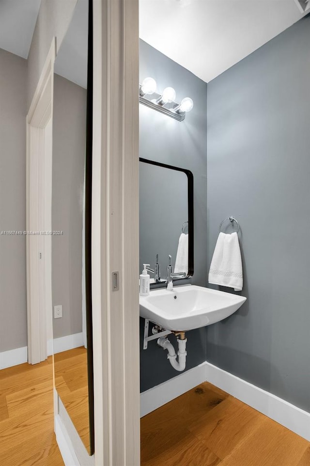 bathroom featuring hardwood / wood-style floors