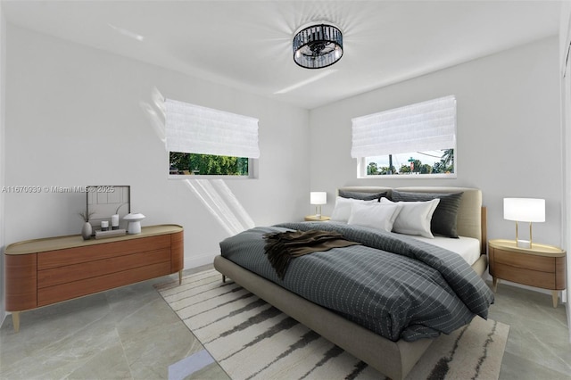 bedroom with baseboards