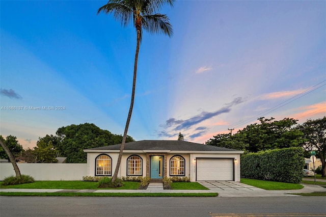 view of front of house featuring a garage