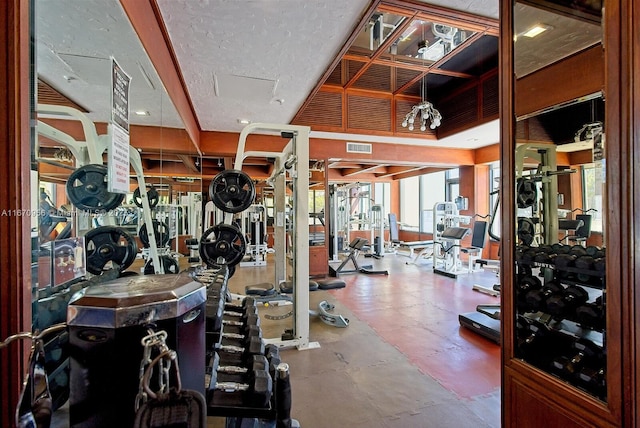 600 NE 36th St Unit 423, Miami, FL 33137 - exercise room featuring tile patterned floors