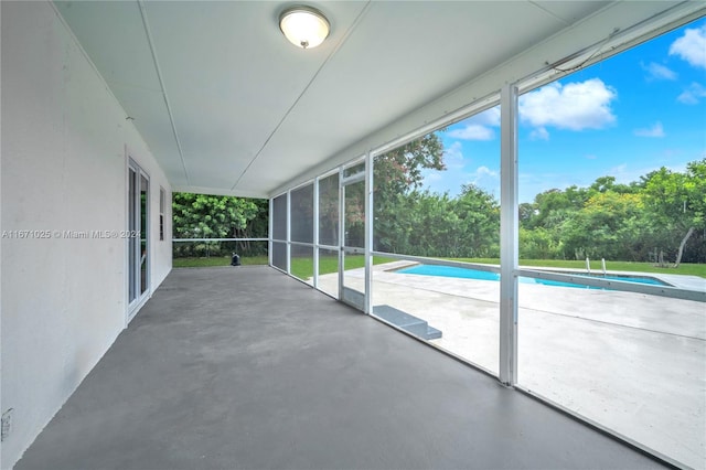 view of unfurnished sunroom