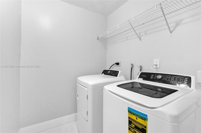 laundry area featuring separate washer and dryer