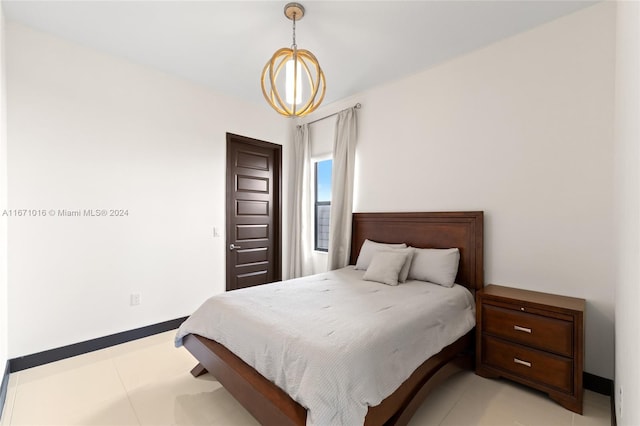 view of tiled bedroom