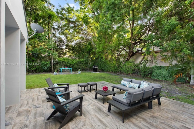 view of patio with an outdoor hangout area