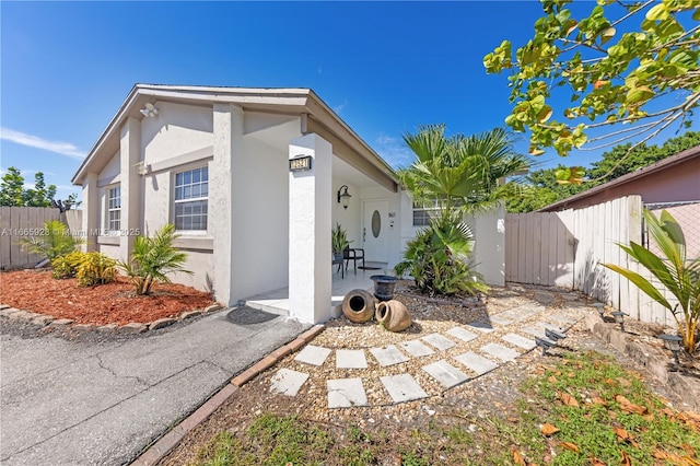 view of front of home with a patio area