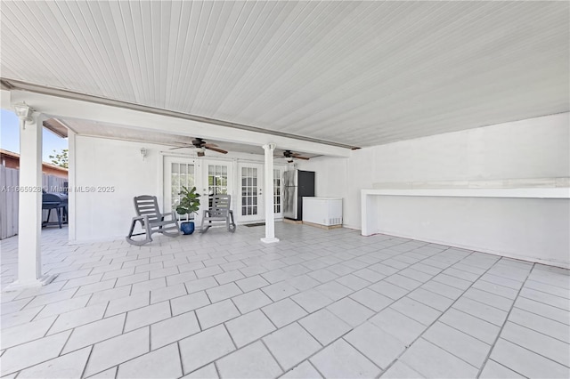 view of patio / terrace featuring grilling area and french doors