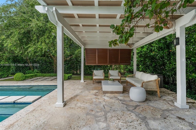 view of patio featuring an outdoor living space