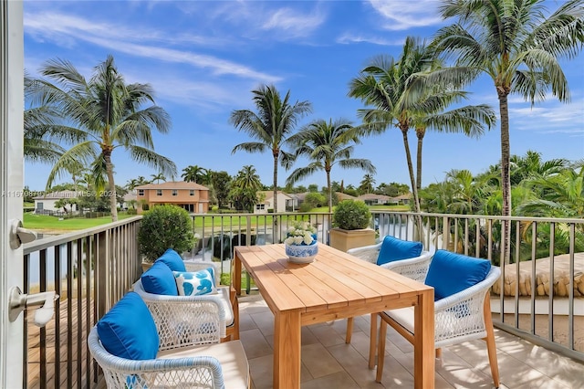 balcony with a water view