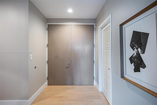 hall featuring light hardwood / wood-style flooring