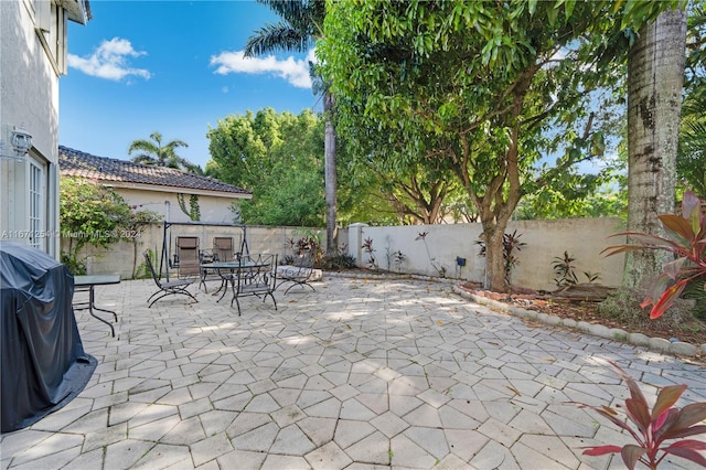 view of patio / terrace with area for grilling