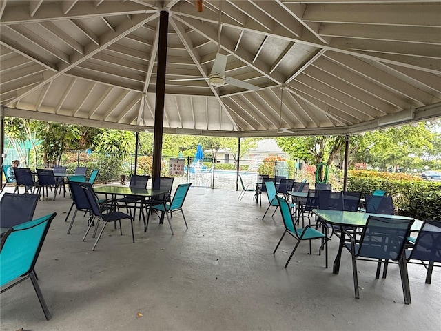 view of patio featuring a gazebo