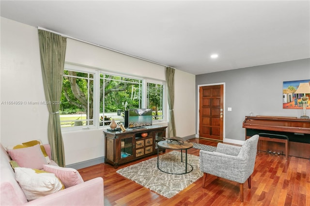 living room featuring light hardwood / wood-style flooring