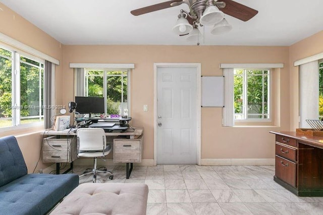 office with ceiling fan