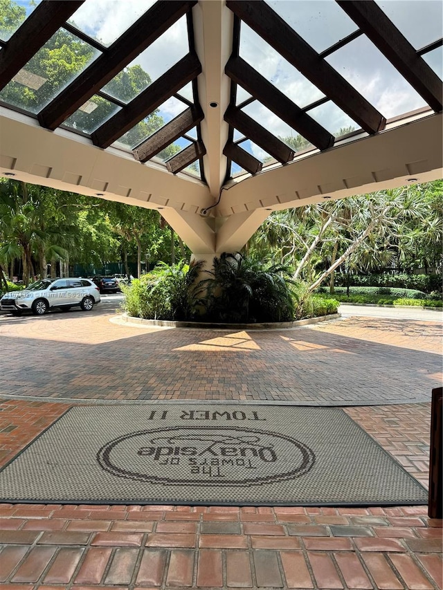 exterior space featuring a pergola