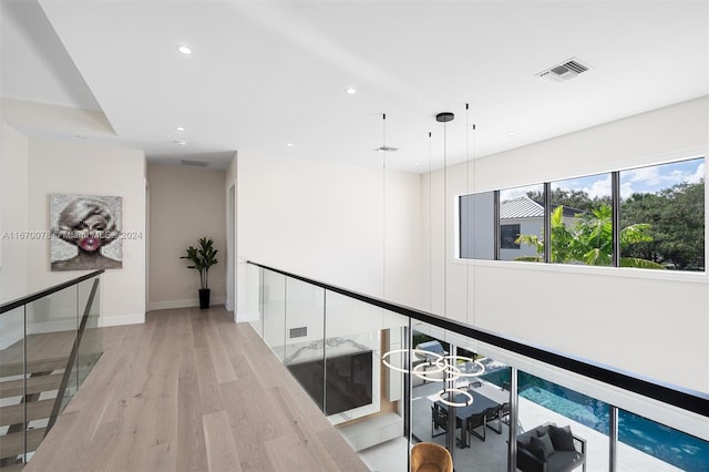 hall featuring light hardwood / wood-style floors