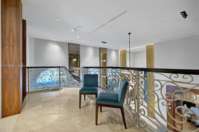 interior space with recessed lighting