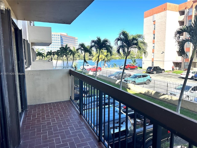 balcony with a water view