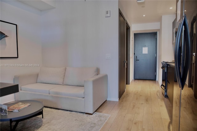 living room with light wood-type flooring