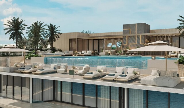 9927 E Bay Harbor Dr Unit 604, Bay Harbor Islands, FL 33154 - community pool featuring outdoor lounge area