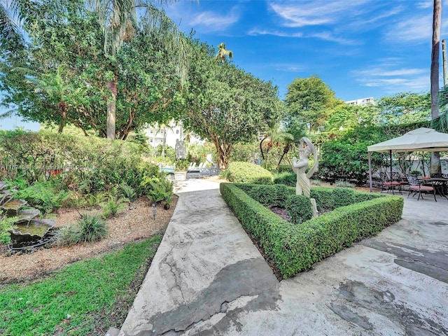 view of home's community with a patio and a gazebo