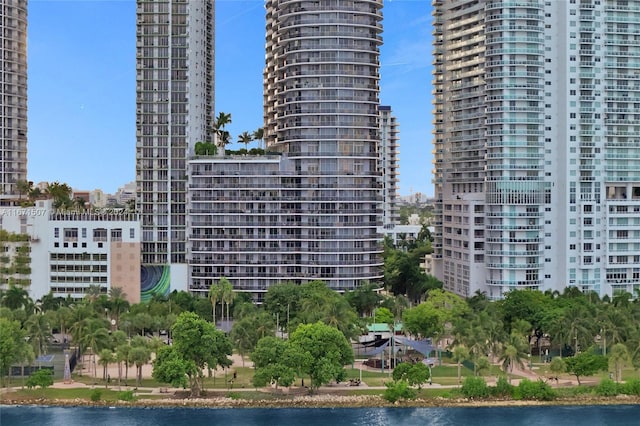 view of property with a water view