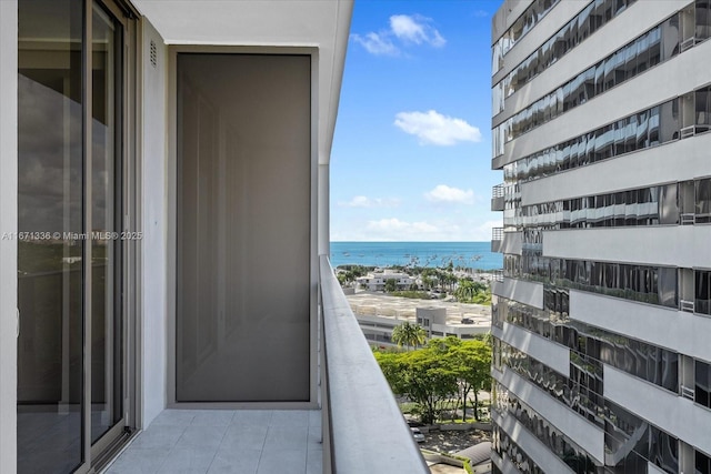 balcony with a water view