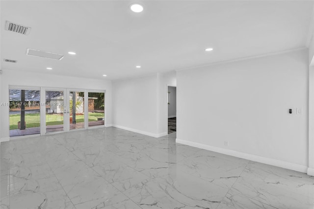 11811 NW 5th Ct, Plantation, FL 33325 - unfurnished room with baseboards, recessed lighting, and marble finish flooring