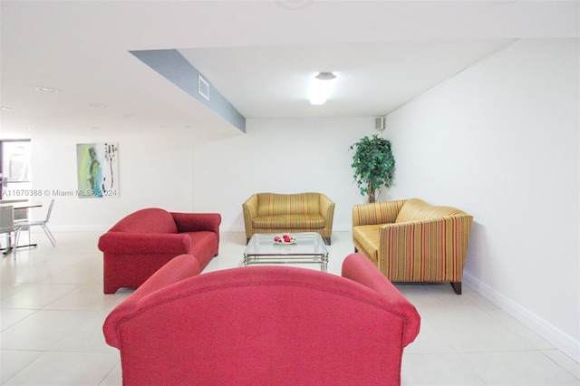 view of tiled living room