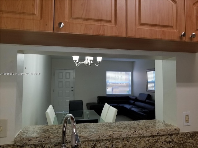 dining area with a chandelier