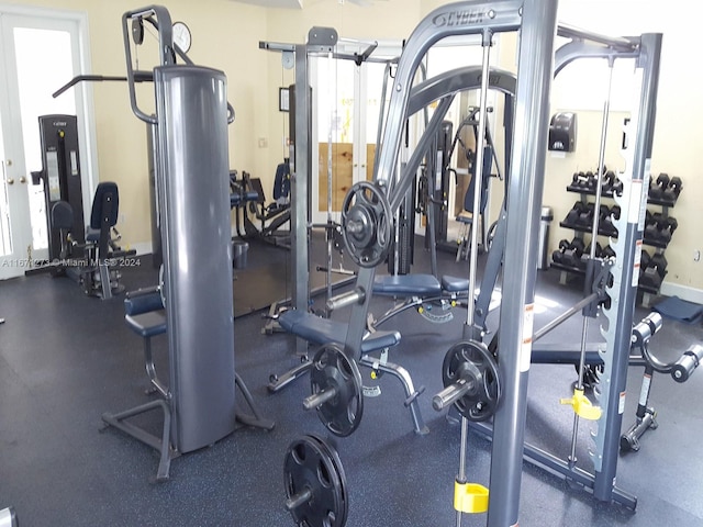 view of workout area