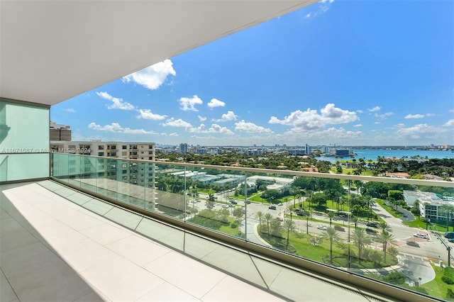 balcony with a water view