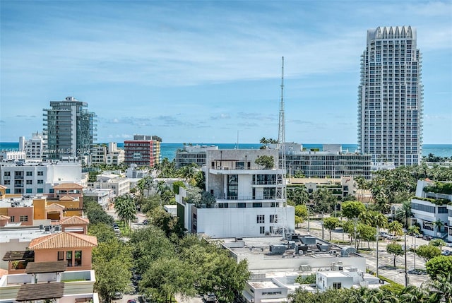 view of city featuring a water view