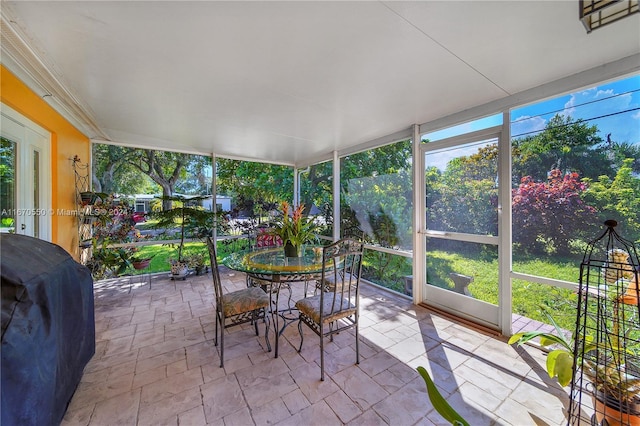 view of sunroom