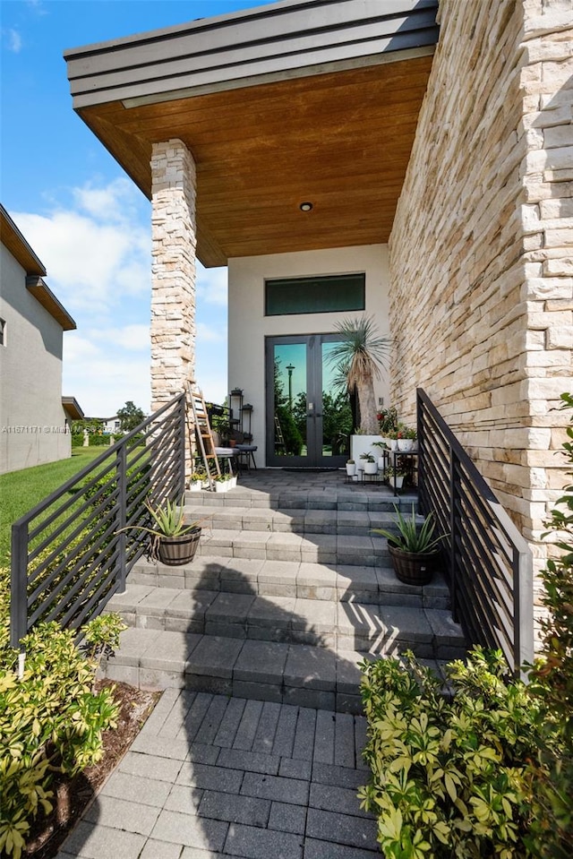 view of patio / terrace featuring french doors