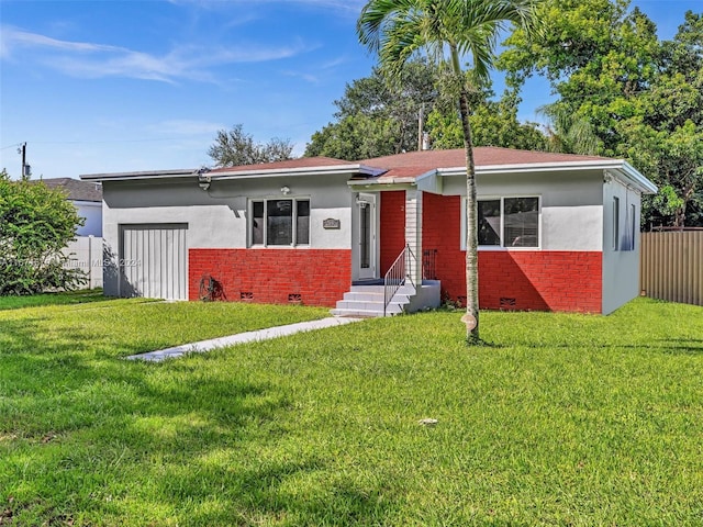 view of front of house featuring a front yard